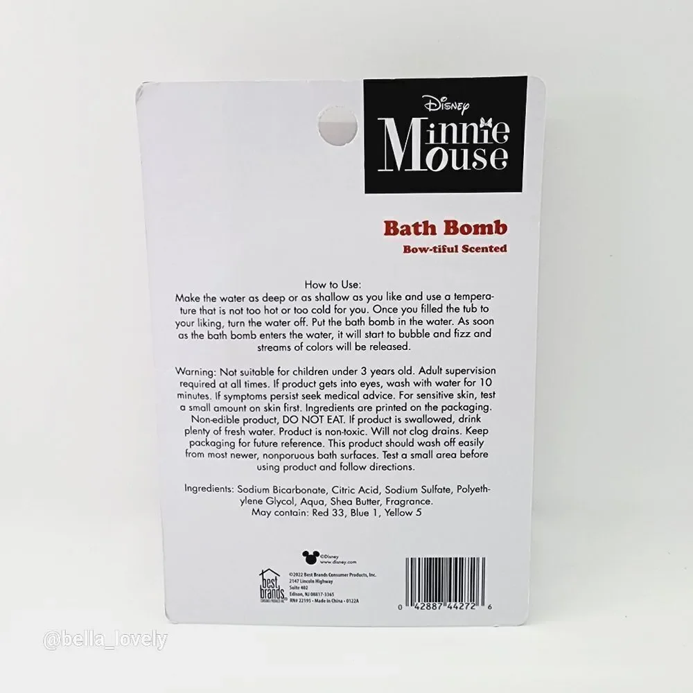🏖 Disney Mickey Minnie Mouse Bow-tiful Scented Fizzy Bath Bomb